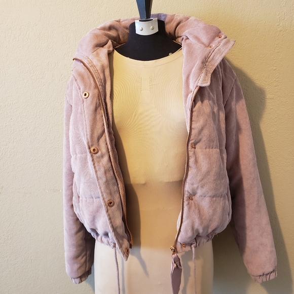 Fashion nova cover your tracks puffer jacket mauve - Picture 6 of 8